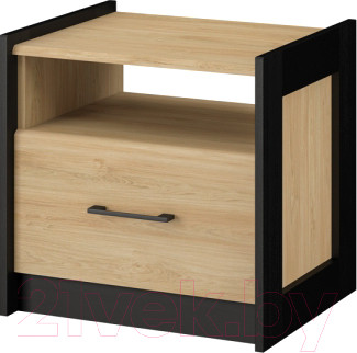 Прикроватная тумба Мебель-Неман Стенли МН-037-02 (дуб прованс/черный)