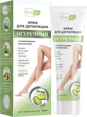 Крем для депиляции Naturalist Огуречный (100мл)