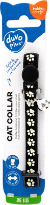 Ошейник Duvo Plus Белые лапки / 11160/black (черный)