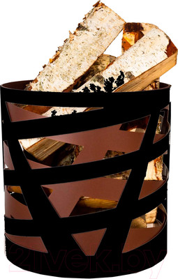 Дровница для камина Fire&Wood Saturn 400x400x410 (черный/коричневый)