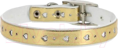 Ошейник КАСКАД Синтетик двойной Сердечко / 00210113-24 (золотистый)