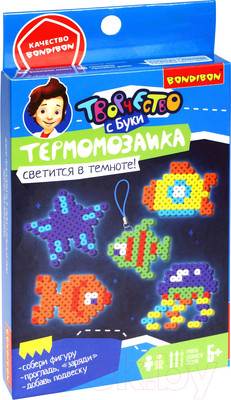 Развивающая игра Bondibon Термомозаика неоновая. Светится в темноте / ВВ5469