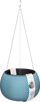 Кашпо Эльфпласт Lace / EP574 (серо-голубой)