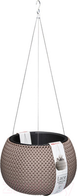 Кашпо Эльфпласт Lace / EP575 (серо-коричневый)