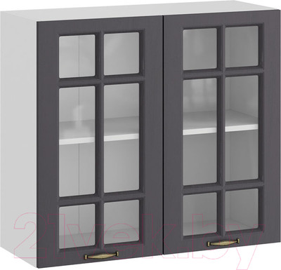 Шкаф навесной для кухни ТриЯ Лина 1В8С (белый/графит)