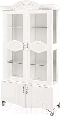 Шкаф с витриной Мебель-Неман София МН-025-21 (белый глянец/белый)