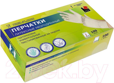 Перчатки одноразовые A.D.M Неопудренные текстурированные (L, 100шт)