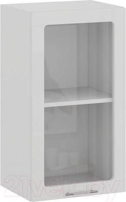 Шкаф навесной для кухни ТриЯ Весна 1В4С (белый/белый глянец)