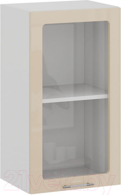 Шкаф навесной для кухни ТриЯ Весна 1В4С (белый/ваниль глянец)