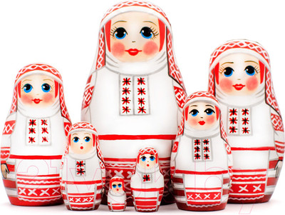 Матрешка сувенирная Брестская Фабрика Сувениров Малоритский строй в белорусской одежде / 7201