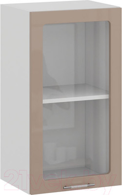 Шкаф навесной для кухни ТриЯ Весна 1В4С (белый/кофе с молоком)