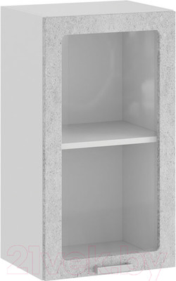 Шкаф навесной для кухни ТриЯ Гранита 1В4С (белый/бетон снежный)