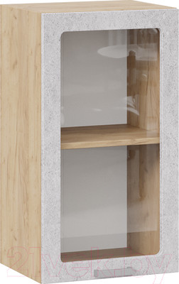 Шкаф навесной для кухни ТриЯ Гранита 1В4С (дуб крафт золотой/бетон снежный)