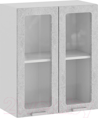 Шкаф навесной для кухни ТриЯ Гранита 1В6С (белый/бетон снежный)