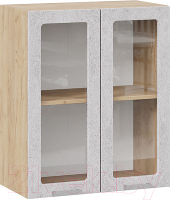 Шкаф навесной для кухни ТриЯ Гранита 1В6С (дуб крафт золотой/бетон снежный)