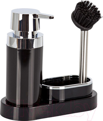 Дозатор моющего средства с подставкой для губки Primanova Polen M-E43-06 (черный/хром)