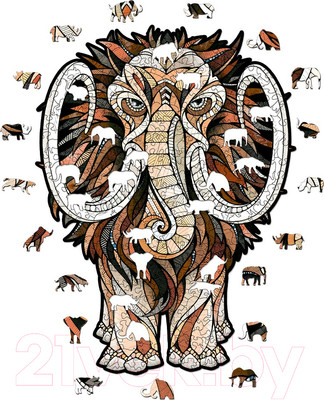 Пазл EWA Мастодонт (L, деревянная упаковка)