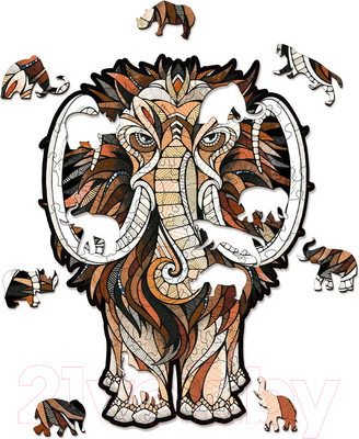 Пазл EWA Мастодонт (S, деревянная упаковка)