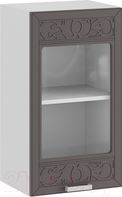 Шкаф навесной для кухни ТриЯ Долорес 1В4С (белый/муссон)