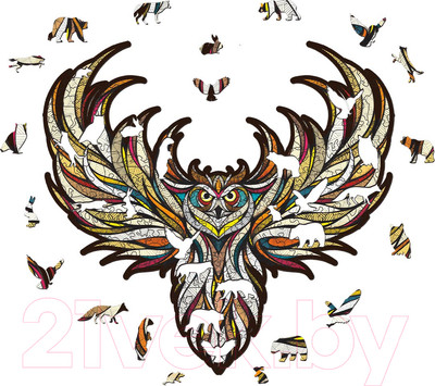 Пазл EWA Сова (L, деревянная упаковка)