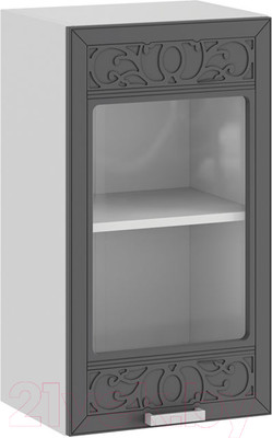 Шкаф навесной для кухни ТриЯ Долорес 1В4С (белый/титан)