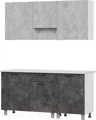 Кухонный гарнитур SV-мебель Розалия 1.7 Серия 2 (белый/цемент светлый/цемент темный/антарес)