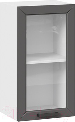 Шкаф навесной для кухни ТриЯ Лорас 1В4С (белый/холст вулкан)