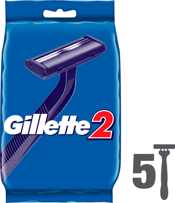 Набор бритвенных станков Gillette 2 одноразовые (4шт+1шт)