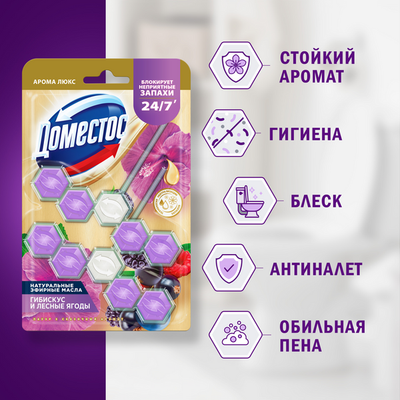 Чистящее средство для унитаза Domestos Power 5. Сказочный аромат Дуо (2x50г)