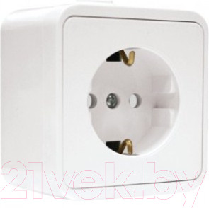 Розетка EKF Прага-1 16А с защитными шторками (белый)