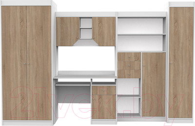 Комплект мебели для кабинета Интермебель Юниор (белый/дуб сонома)