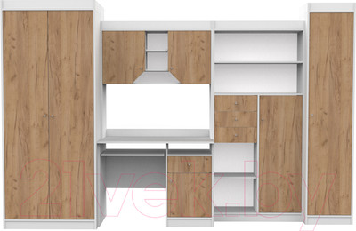 Комплект мебели для кабинета Интермебель Юниор (белый/дуб крафт золотой)