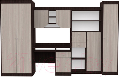 Комплект мебели для кабинета Интермебель Юниор (дуб венге/шимо светлый)