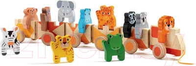 Развивающая игрушка Djeco Пирамидка-паровозик. Джунгли / 06318