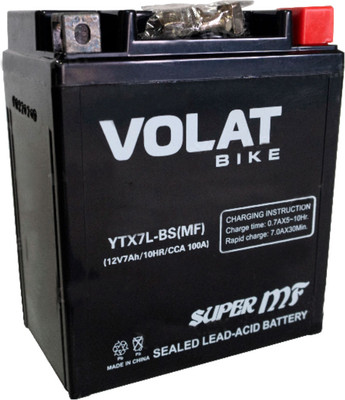 Мотоаккумулятор VOLAT YTX7L-BS MF R+ (7 А/ч)