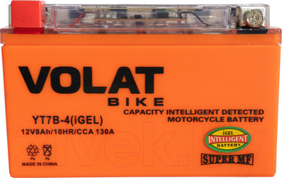 Мотоаккумулятор VOLAT YT7B-4 iGEL L+ (8 А/ч)