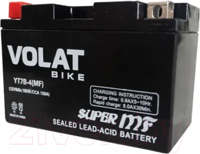 Мотоаккумулятор VOLAT YT7B-4 MF L+ (8 А/ч)