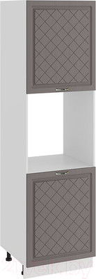 Шкаф-пенал кухонный ТриЯ Бьянка 1П6 (белый/дуб серый)