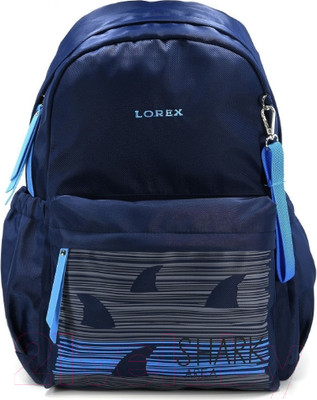Школьный рюкзак Lorex Ergonomic M12 Shark In Dark LXBPM12-SD (синий)