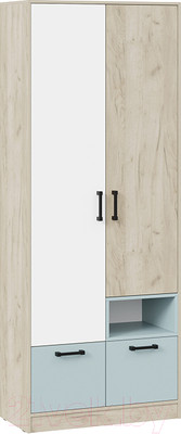 Шкаф ТриЯ Оливер (дуб крафт серый/белый/серо-голубой)