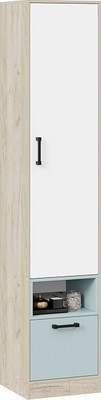 Шкаф-пенал ТриЯ Оливер комбинированный (дуб крафт серый/белый/серо-голубой)