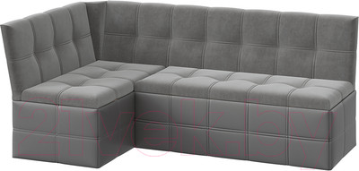 Уголок кухонный мягкий ТриЯ Домино исп.2 (кожзам серый/велюр серый)