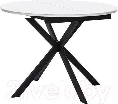 Обеденный стол Импэкс Leset Капри (черный/стекло белое)