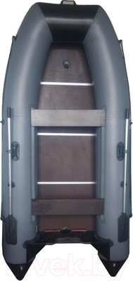 Надувная лодка Vivax Т300Р с жестким полом (с килем, серый/черный)