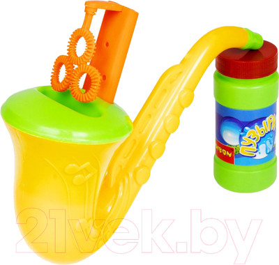 Генератор мыльных пузырей детский Bondibon Наше Лето. Саксофон с мыльными пузырями / ВВ2790-А (желтый)