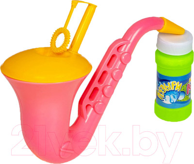 Генератор мыльных пузырей детский Bondibon Наше Лето. Саксофон с мыльными пузырями / ВВ2790-Б (розовый)