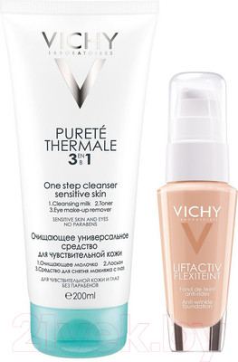 Набор косметики для лица Vichy Тональный крем тон 35+Молочко для снятия макияжа 3 в 1  (30мл+200мл)