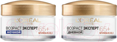 Набор косметики для лица L'Oreal Paris Dermo Expertise 65+ Крем дневной 50мл+Крем ночной 50мл