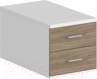 Тумба Norden С 2 ящиками / SG.537.WH.OD (белый/дуб темный)