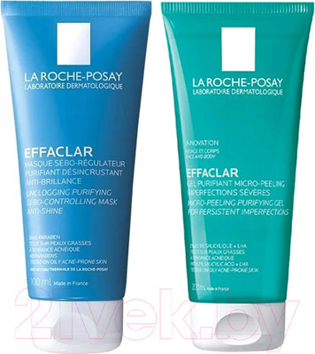Набор косметики для лица La Roche-Posay Effaclar Гель для умывания 200мл+Маска для лица кремовая 100мл